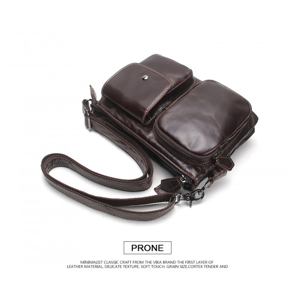 CONTACT'S Vintage Men Messenger Bags High Quality Soft Genuine Leather Large Capacity Travel Men Bags Dollar Price Handsome Man