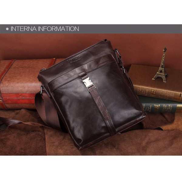 Famous Brand Oil Wax Leather Men Shoulder Bag Casual Business Mens Messenger Bag Vintage Mens Crossbody Bolsas Male