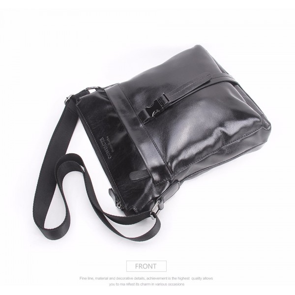 Famous Brand Oil Wax Leather Men Shoulder Bag Casual Business Mens Messenger Bag Vintage Mens Crossbody Bolsas Male