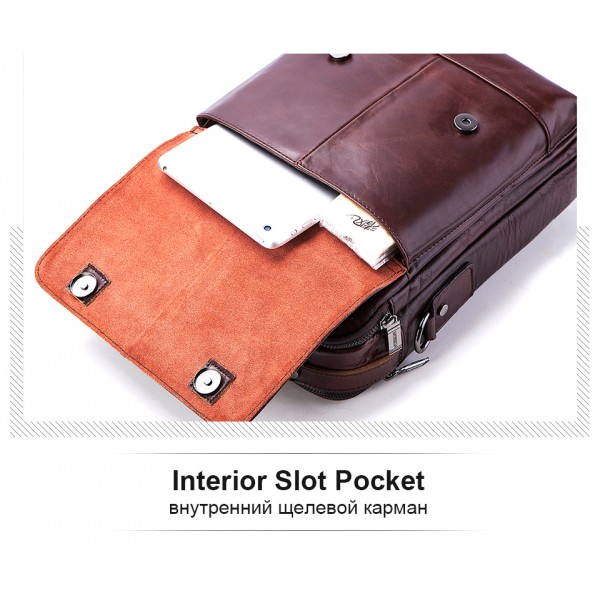 FUZHINIAO Bag Bags High Quality Famous Brand Men Casual Tote Genuine Cow Leather Handbags Crossbody Bag Vintage Zipper Design