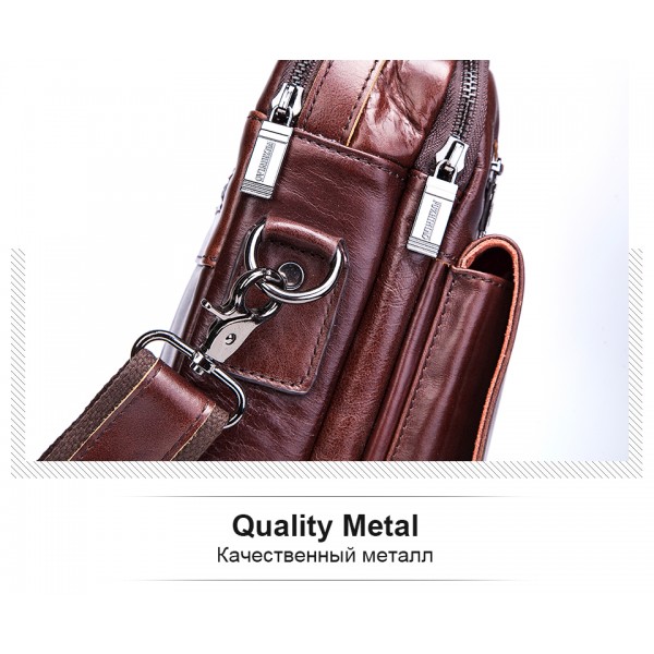 FUZHINIAO Bag Bags High Quality Famous Brand Men Casual Tote Genuine Cow Leather Handbags Crossbody Bag Vintage Zipper Design