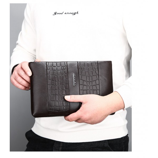 FEIDIKABOLO Leather Men Clutch Wallet Brand High Quality Design Wallets Male Purse Hand Bags Envelope Packag Billetera masculina