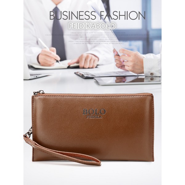 FEIDIKABOLO Male Leather Purse With Coin Bag Men's Clutch Wallets Handy Bags Cheap Carteras Mujer Wallets Men Black Brown Khaki