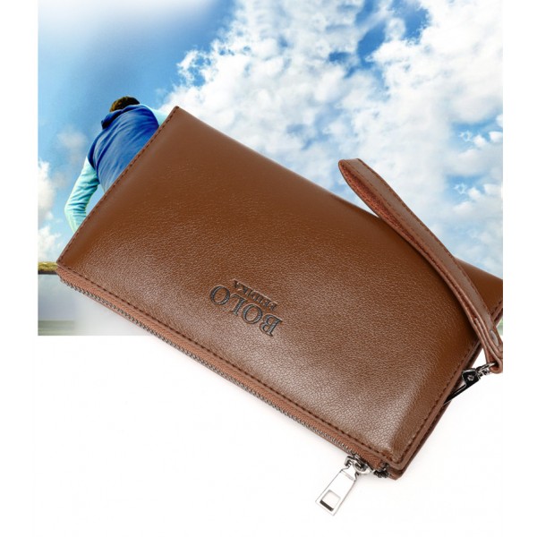 FEIDIKABOLO Male Leather Purse With Coin Bag Men's Clutch Wallets Handy Bags Cheap Carteras Mujer Wallets Men Black Brown Khaki