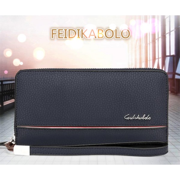 FEIDIKABOLO Men Wallets Fashion Leather Designer Long Male Clutch Bag  Men's Purse Carteira Zipper Money Pocket Clutch Wallets