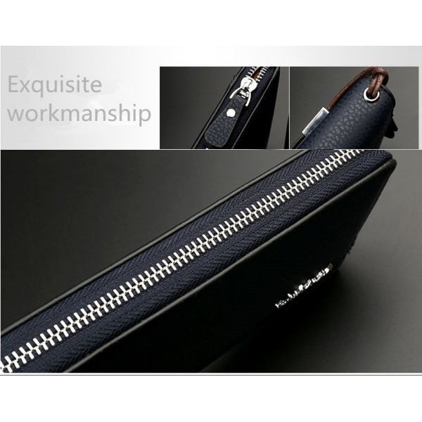 FEIDIKABOLO Men Wallets Fashion Leather Designer Long Male Clutch Bag  Men's Purse Carteira Zipper Money Pocket Clutch Wallets