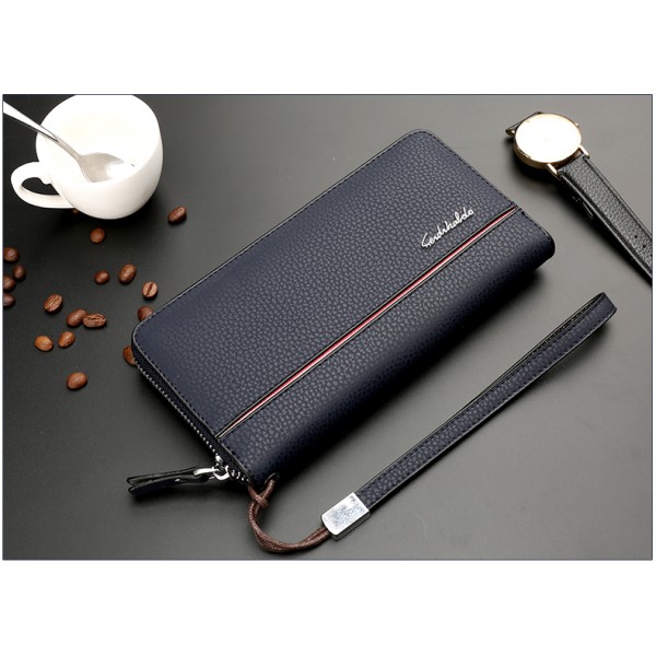 FEIDIKABOLO Men Wallets Fashion Leather Designer Long Male Clutch Bag  Men's Purse Carteira Zipper Money Pocket Clutch Wallets