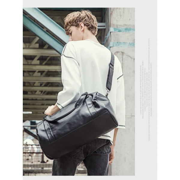 Brand Young Men Travel Bag Leather Duffle Tote Vintage Handbags Large Men Business Luggage Bag With Shoulder Strap Crossbody Bag
