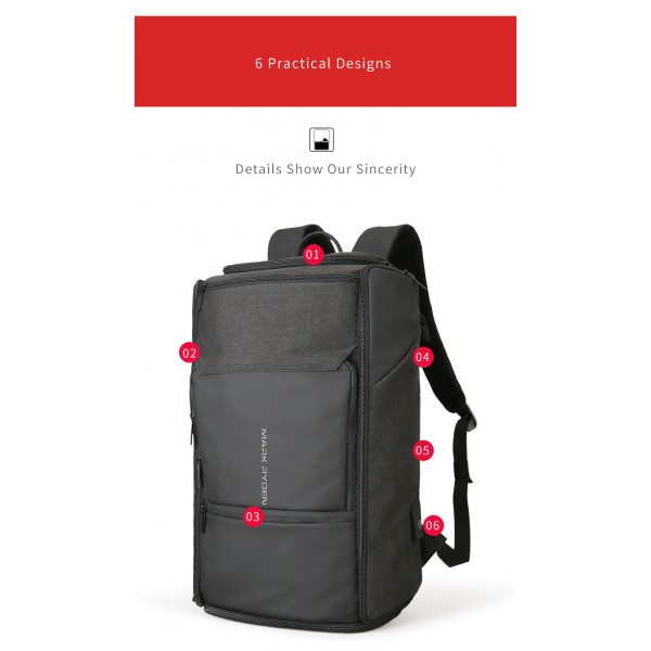 Mark Ryden New USB Recharging High Capacity Backpack 180 Degree Travel Bag Fit for 17.3 Inches Laptop New Design Bag