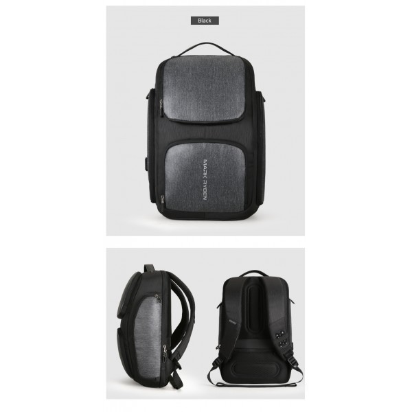 Mark Ryden New Solar USB Recharging Backpack Water Resistant Backpack Laptop Backpack Men fit for 15.6 Inch Laptop
