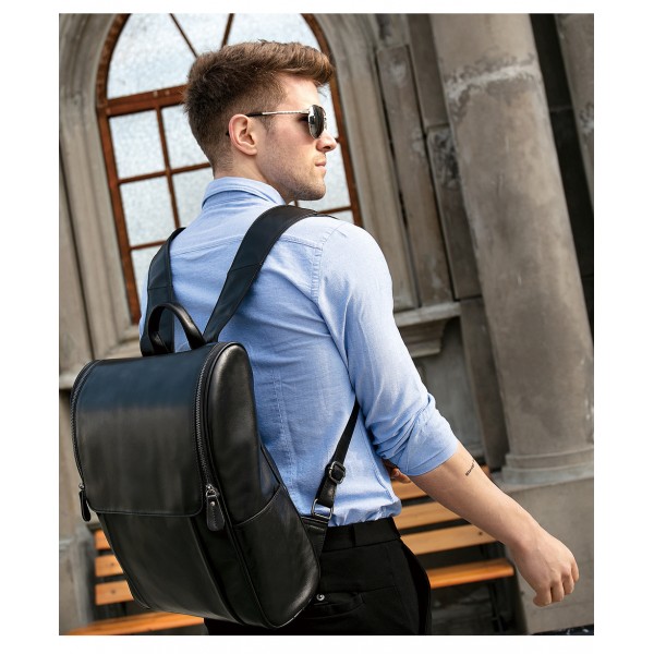 Men Backpacks Genuine Leather casual for laptop back pack
