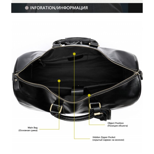 Men Genuine Leather Travel Bag for Luggage Duffle Bag