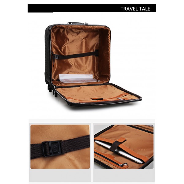 travel luggage spinner leather trolley suitcases with wheels