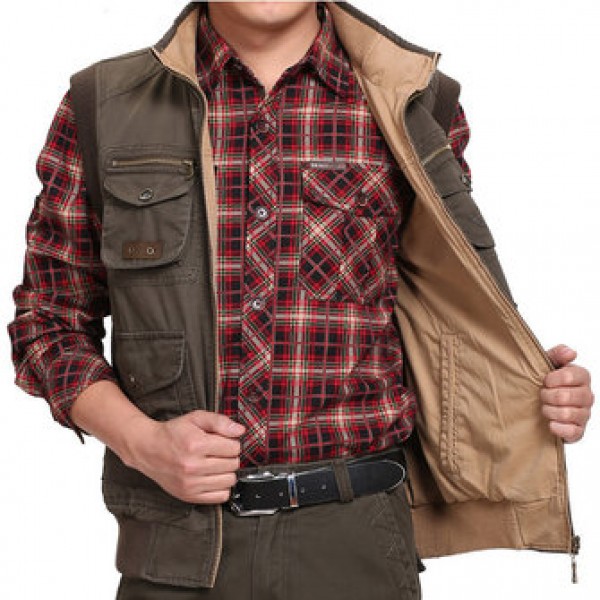 Autumn Winter Double Side Outdooors Vest Casual Mu...