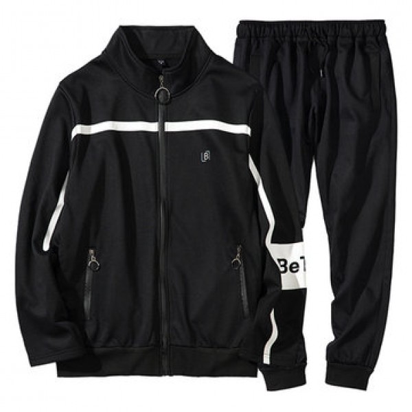 Men Spring Autumn Casual Loose Zipper Sports Suit Sportswear