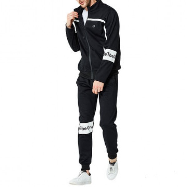 Men Spring Autumn Casual Loose Zipper Sports Suit Sportswear