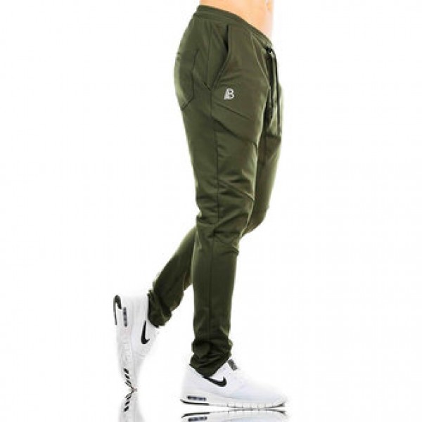 Men Running Training Workout Pants Drawstring Elastic Waist Sports Leisure Trousers
