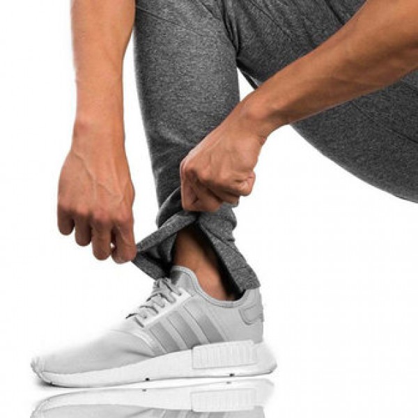 Men Running Training Workout Pants Drawstring Elastic Waist Sports Leisure Trousers