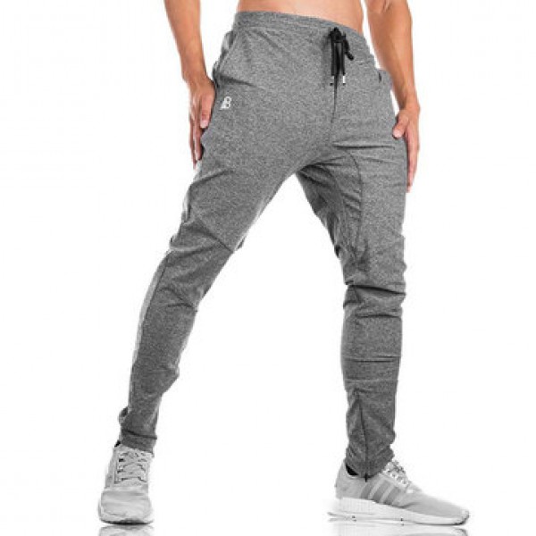 Men Running Training Workout Pants Drawstring Elas...