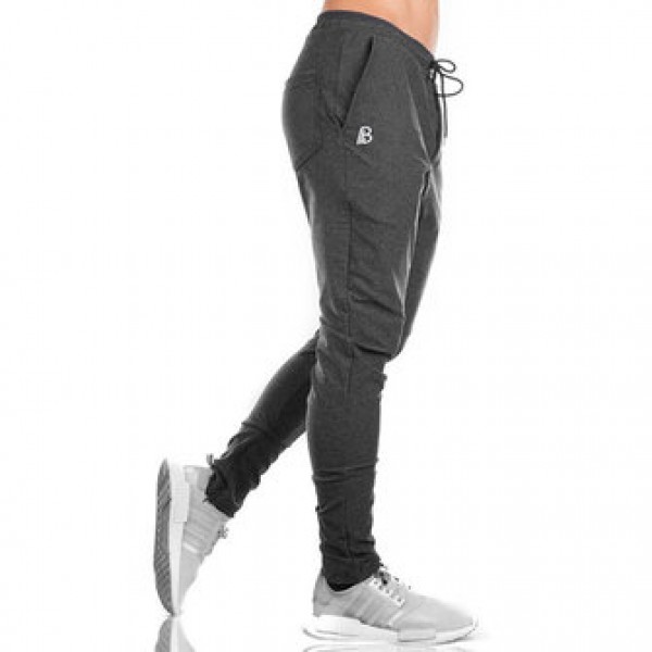 Men Running Training Workout Pants Drawstring Elastic Waist Sports Leisure Trousers