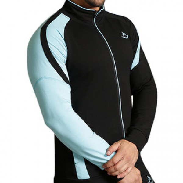 Mens Wear-Resistant Flexible Sweat Sportswear Zipper Stand Collar Fitness Suit