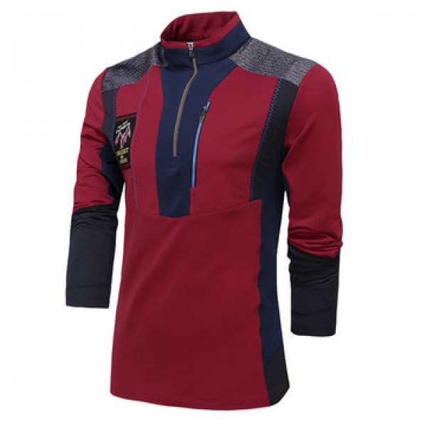 Outdoor Quick-drying Sports Climbing Pullovers Tops Men Casual Zipper Stand Collar Jacket
