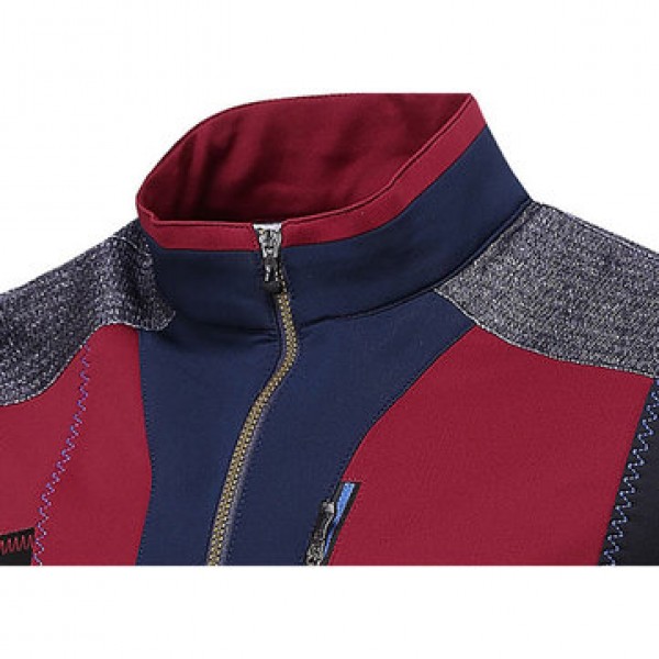 Outdoor Quick-drying Sports Climbing Pullovers Tops Men Casual Zipper Stand Collar Jacket