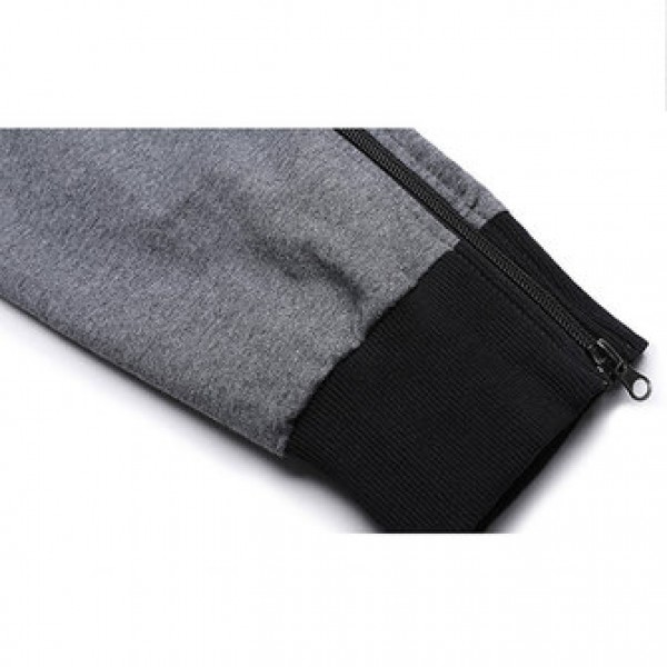 Men Casual Stitching Color Slim Fit Joggers Sport Pants Side Drawstring Design Elastic Waist Pants