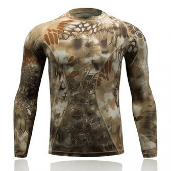 Camouflage Tight-fitting Quick-drying T-shirts Out...