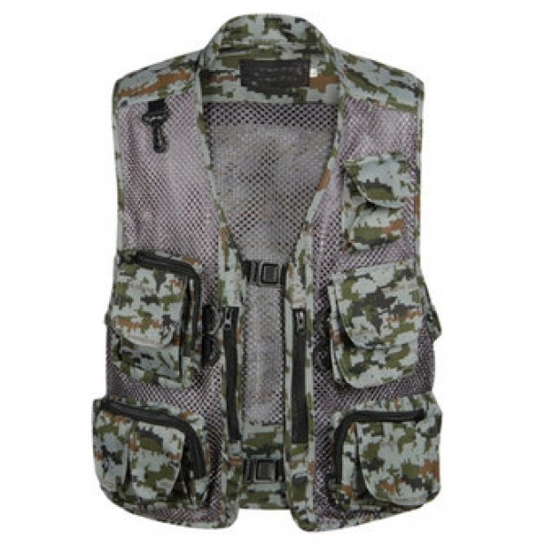 Mens Breathable Mesh Multifunctional Pocket Vest Casual Quick Dry Outdoor Fishing  Sleeveless Vest