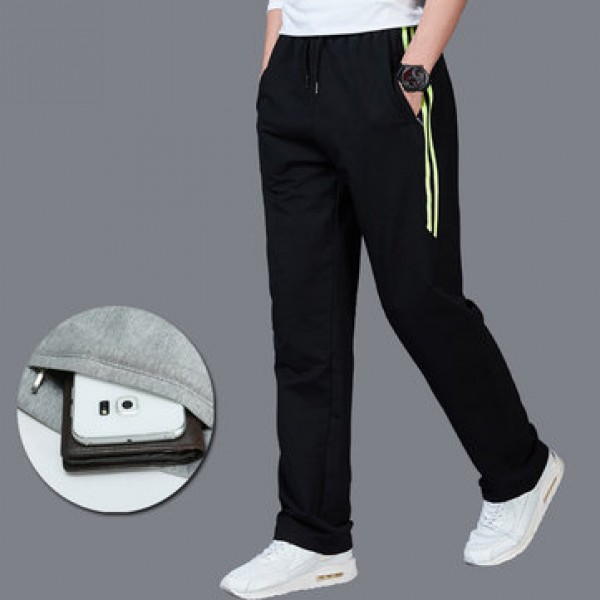 Men Slim Solid Color Casual Sports Pants Large Size Gym Running Sweatpants