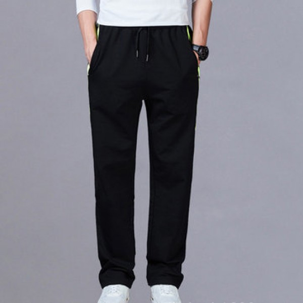Men Slim Solid Color Casual Sports Pants Large Size Gym Running Sweatpants