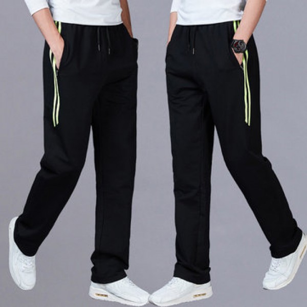 Men Slim Solid Color Casual Sports Pants Large Size Gym Running Sweatpants