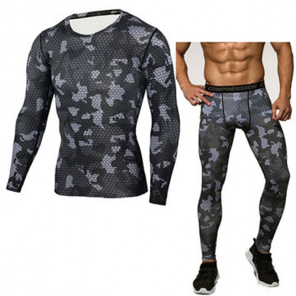 JACK CORDEE Cool Outdoor Camouflage Sports Suits PRO Compression Tights Jogger Gym Sportwear