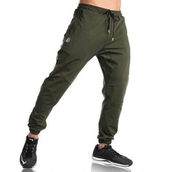Men Casual Fitness Training Running Feet Trousers Breathable Cotton Elastic Waist Sports Pants