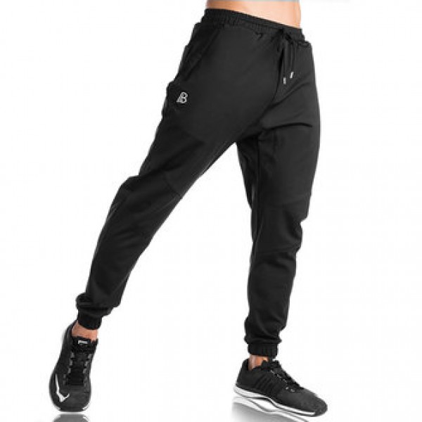 Men Casual Fitness Training Running Feet Trousers Breathable Cotton Elastic Waist Sports Pants