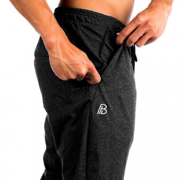 Men Casual Fitness Training Running Feet Trousers Breathable Cotton Elastic Waist Sports Pants