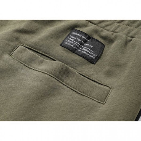 Men Cotton Fashion Striped Feet Pants Casual Elastic Waist Sports Pants