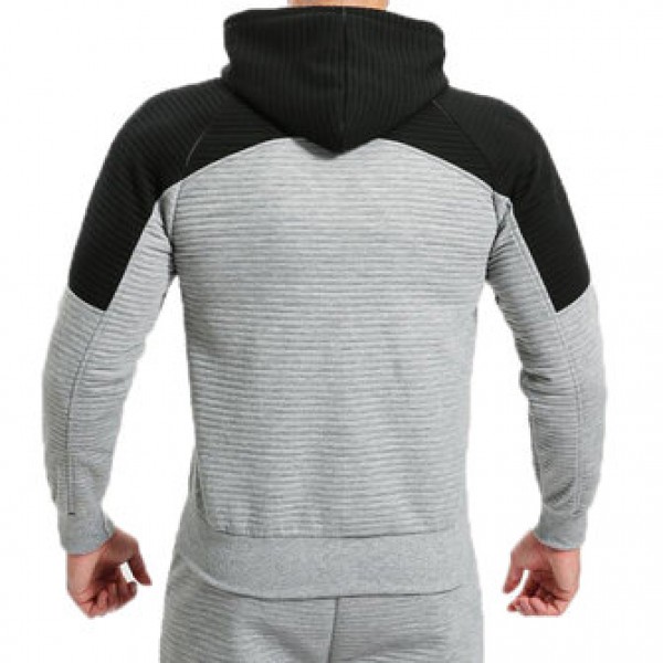 Men Leisure Sports Hooded Sweater Spring Autumn Fitness Jogging Running Zip Up Hoodies