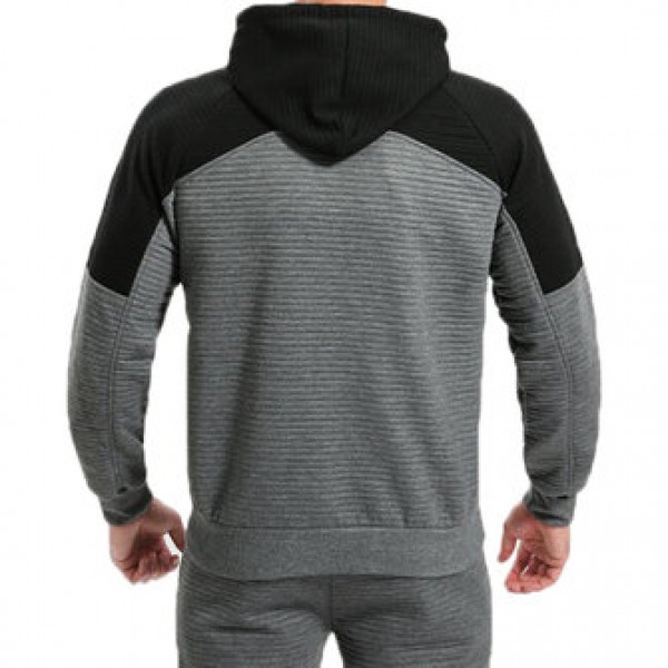 Men Leisure Sports Hooded Sweater Spring Autumn Fitness Jogging Running Zip Up Hoodies