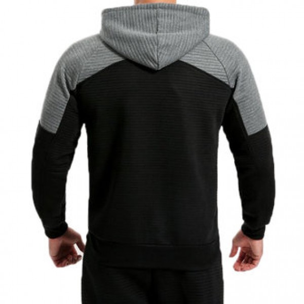 Men Leisure Sports Hooded Sweater Spring Autumn Fitness Jogging Running Zip Up Hoodies