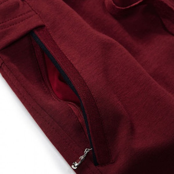 Extra Large Size Men Sports Casual Running Slacks Cotton Drawstring Waist Zipper Pocket Pants
