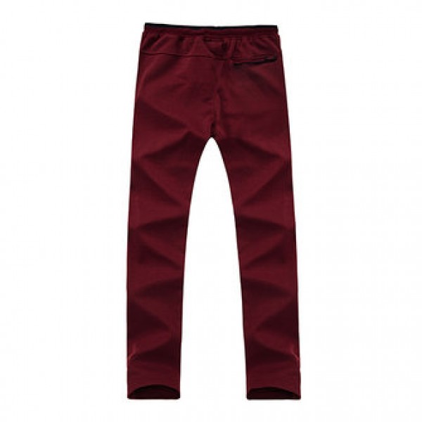 Extra Large Size Men Sports Casual Running Slacks Cotton Drawstring Waist Zipper Pocket Pants