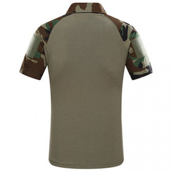 Outdoor Bionic Multicolor Camouflage Tactics T-shirts Men Quick Drying Lapel  Casual Sports Tops