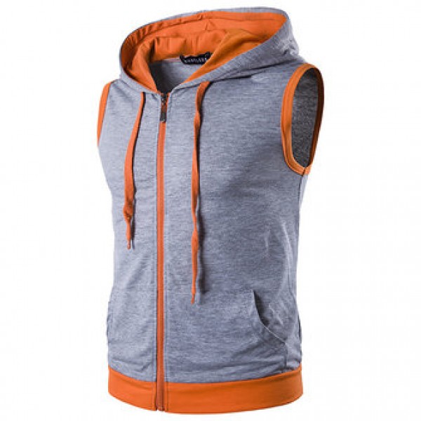 Fashion Casual Summer Hoodies Vest Men Hit Color S...