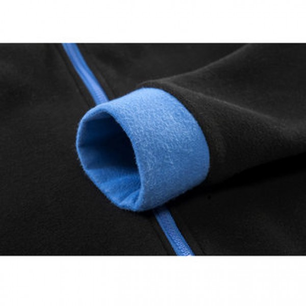 Men Casual Warm Fleece Sportswears Contrast Color Zipper Stand Collar Hoodies Sweatshirts