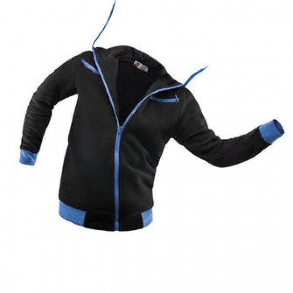 Men Casual Warm Fleece Sportswears Contrast Color Zipper Stand Collar Hoodies Sweatshirts