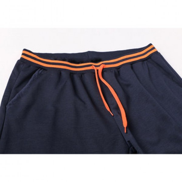 Men Elastic Waist Drawstring Loose Casual Pants Comfort Stripe Waistline Sports Trousers