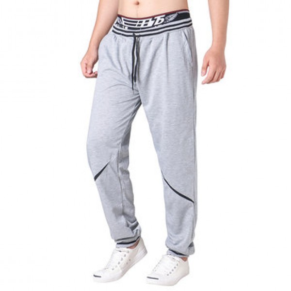 Men Elastic Waist Drawstring Loose Casual Pants Co...