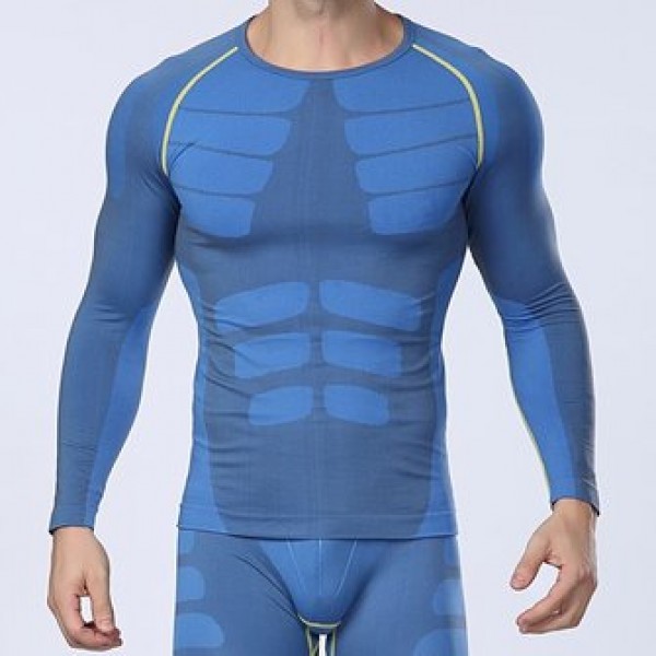 Long Sleeve Mens Professional Compression Tights Quick Dry Sports Breathable Bodybuilding Sportswear